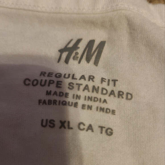 H&M men's white tank top size XL regular fit - Picture 4 of 5